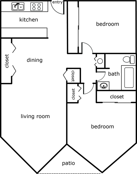 a plan of a floorplan of a green apartment building